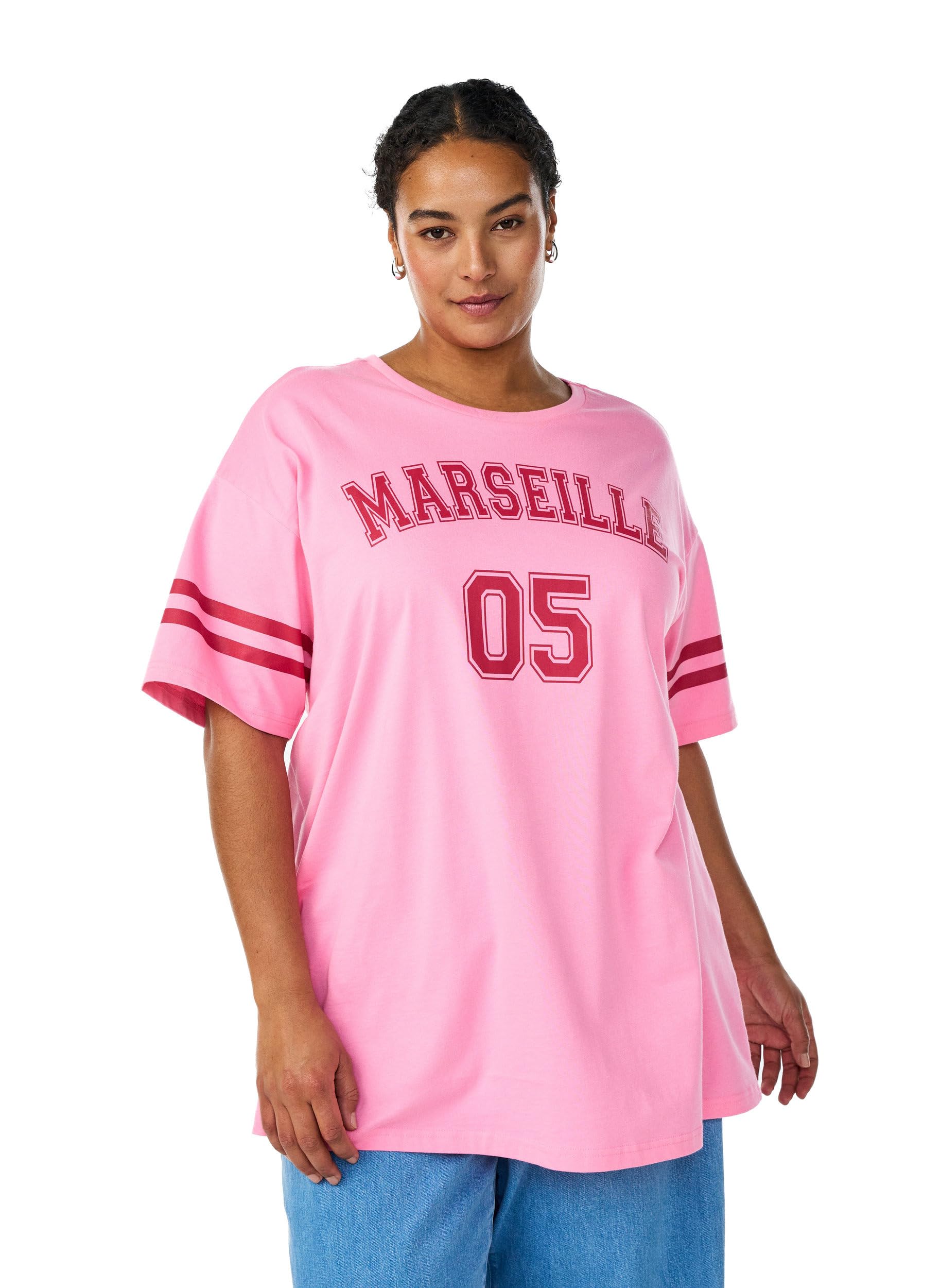 Zizzi T-Shirt Baumwolle College Adriatic Tokyo 89 42-44
