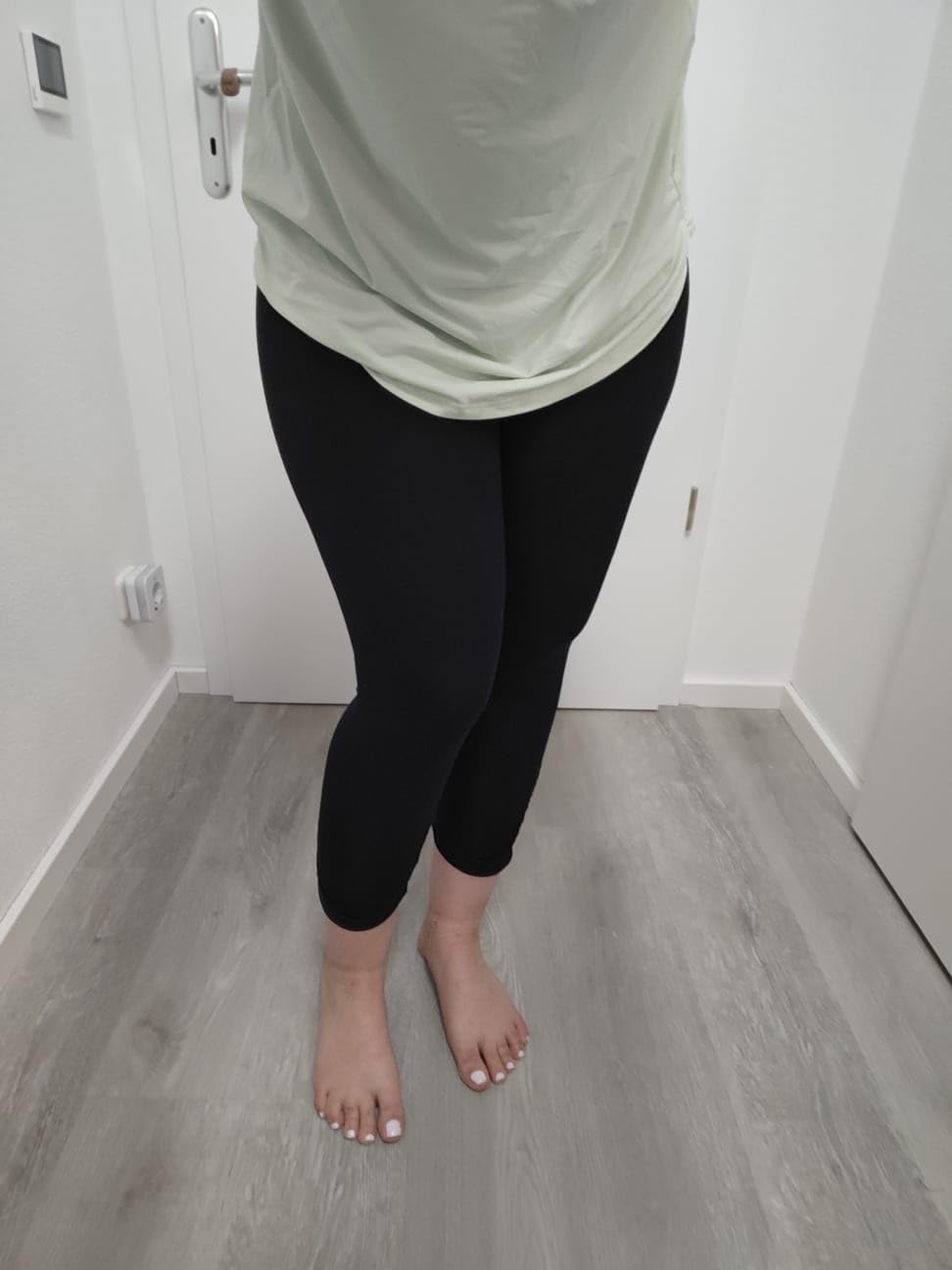 Zizzi 3/4 Leggings Viskose Stretch Rüsche Gr 46-48
