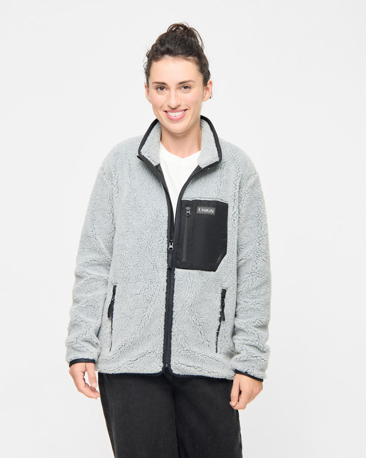 NIKIN TreeFleece Teddy Relaxed Jacket Teddyjacke Grey Mel