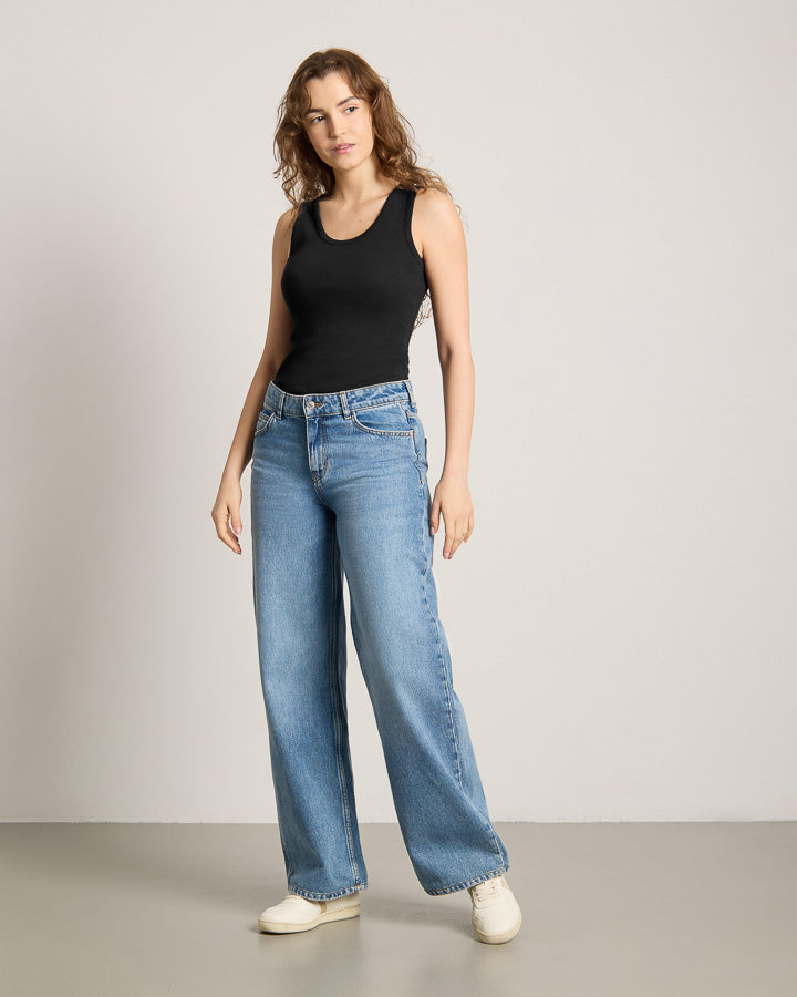 NIKIN TreeTop Women Top Schwarz Slim Fit Rib