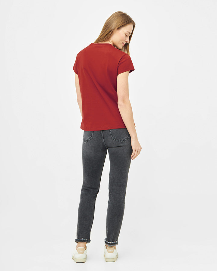 NIKIN TreeShirt Women T-Shirt Bloodstone Red Rot Bio-Baumwolle