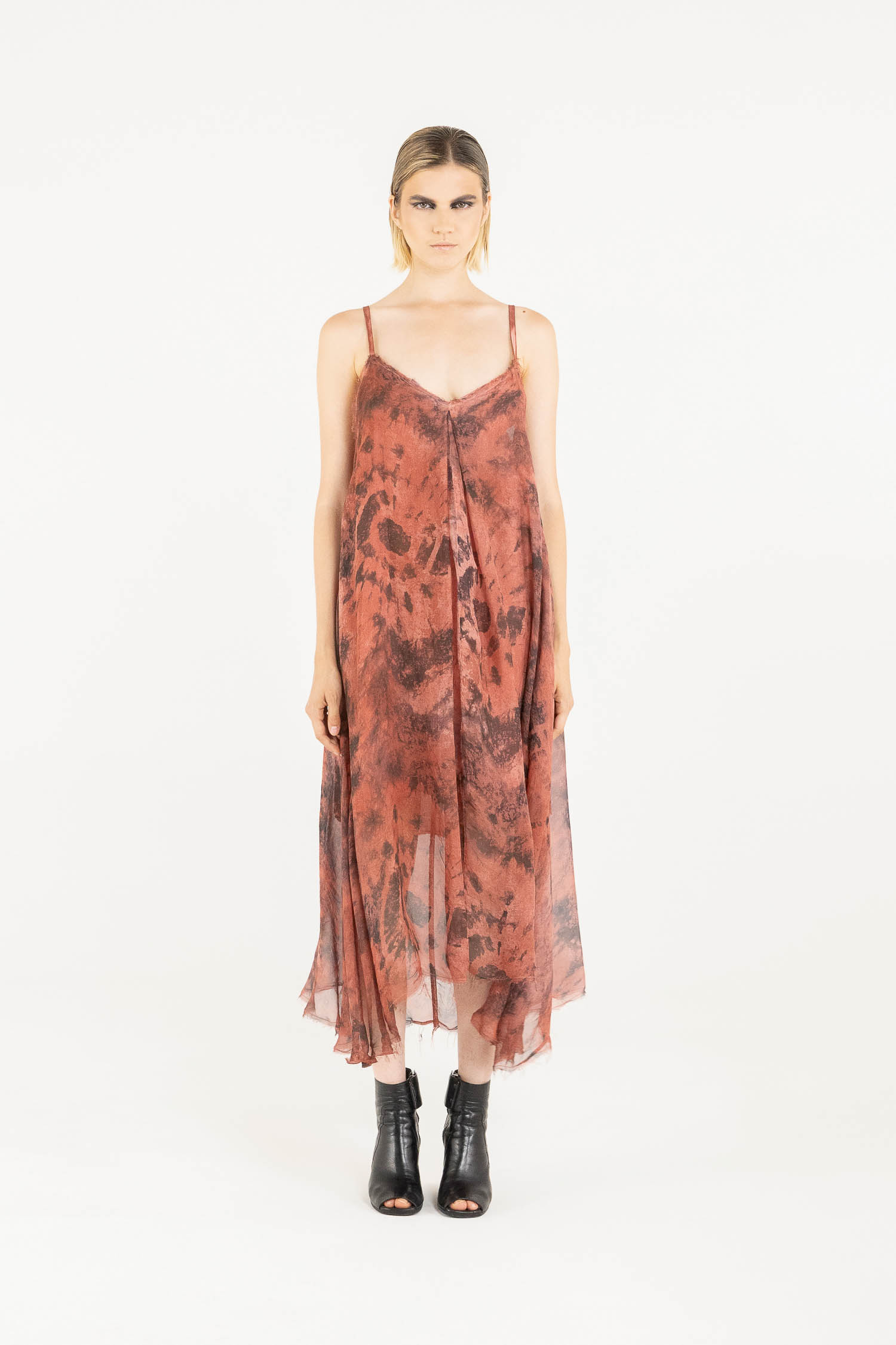 Sanctamuerte Abiti Sottoveste Unterkleid Viskose Seide Batik