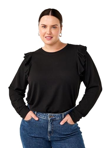 Zizzi Bluse Langarm Rüschen Große Größen 42-60
