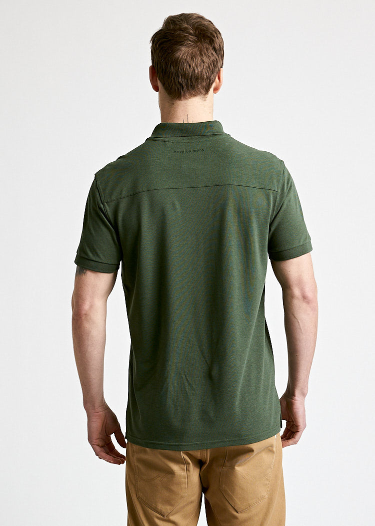 Wijld Polo-Shirt Paul Black Forest Herren Polo Slim L Lyocell