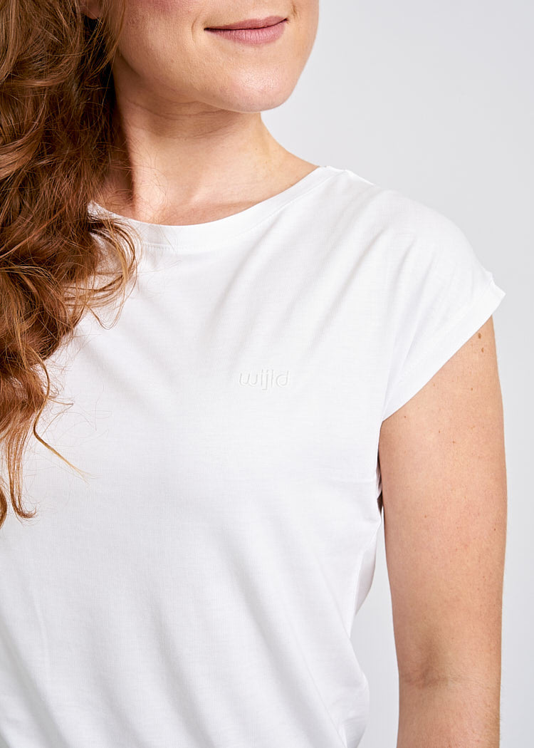 Wijld Elena WoodShirt Bright White Damen T-Shirt Weiß