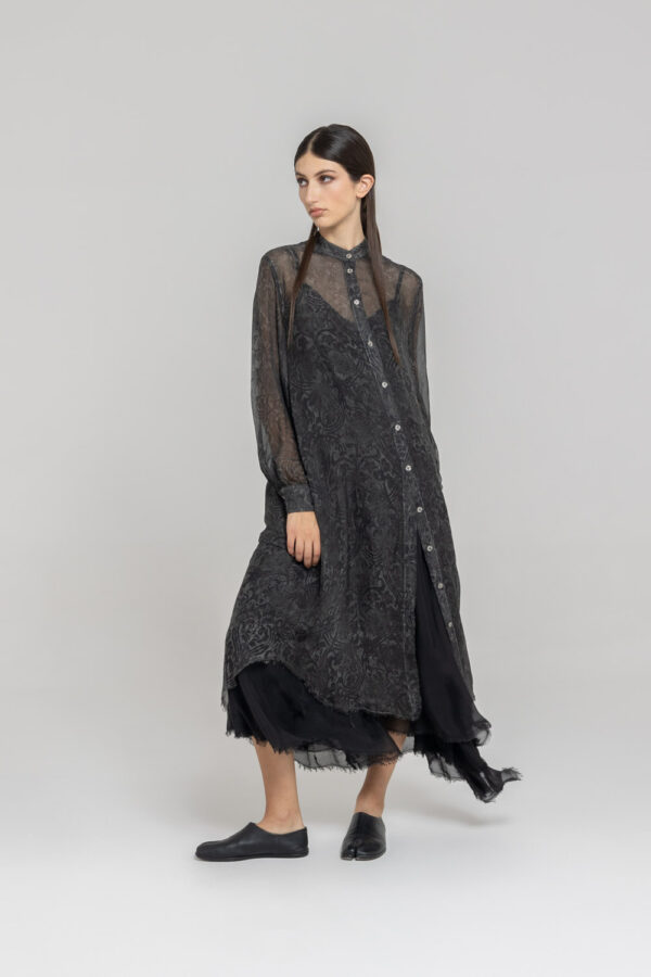 Sanctamuerte Abiti Chemisier Hemdkleid Viskose-Seide Barock