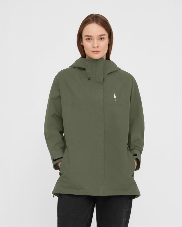 NIKIN TreeJacket Rain Regenjacke Damen Dark Olive Wasserdicht