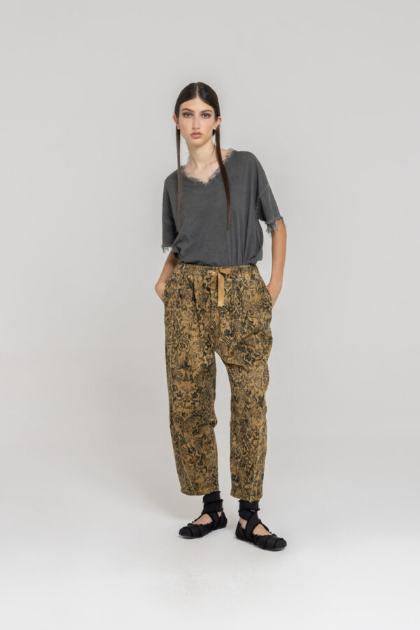 Sanctamuerte Pantaloni Semy Beggy Hose Baumwolle Barock