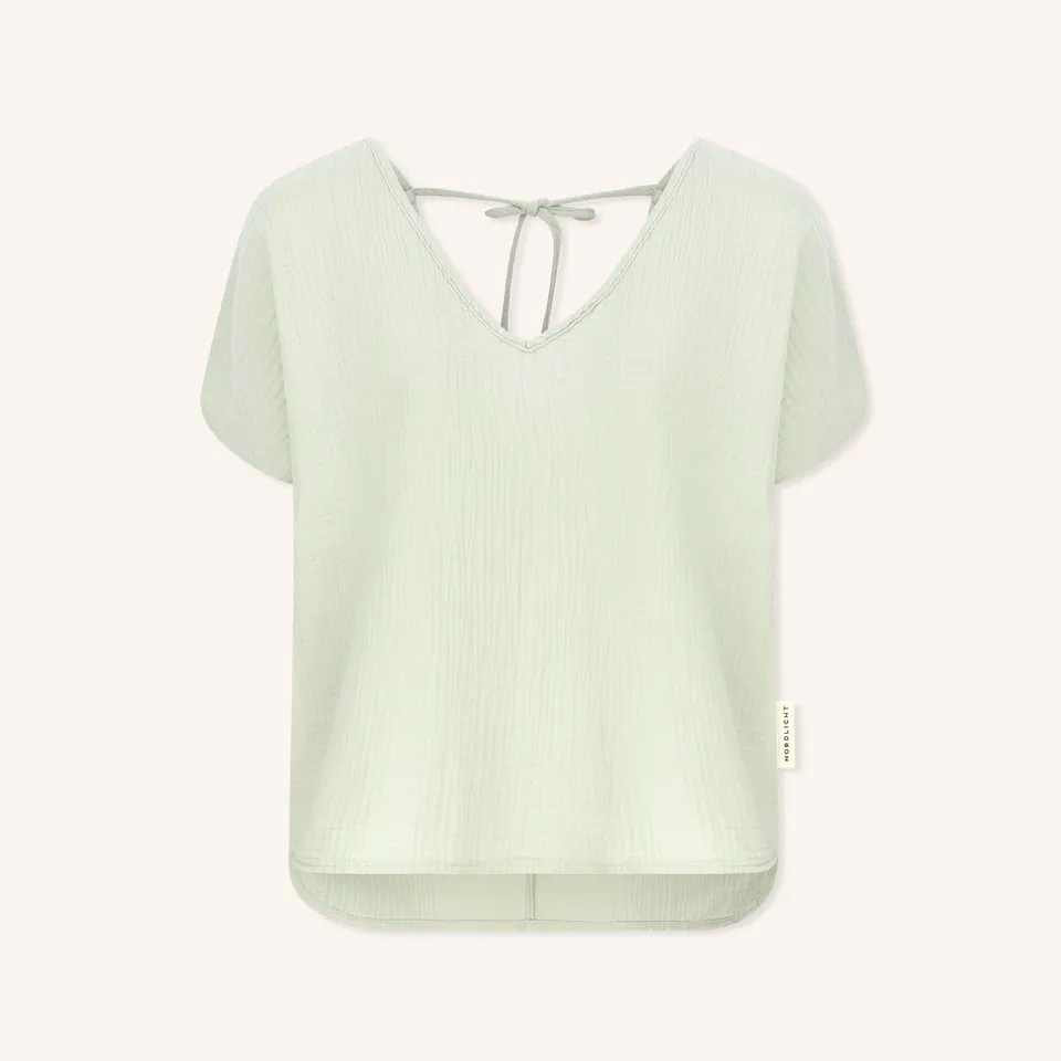 Nordlicht Lidia Musselin T-Shirt V-Ausschnitt Bio-Baumwolle
