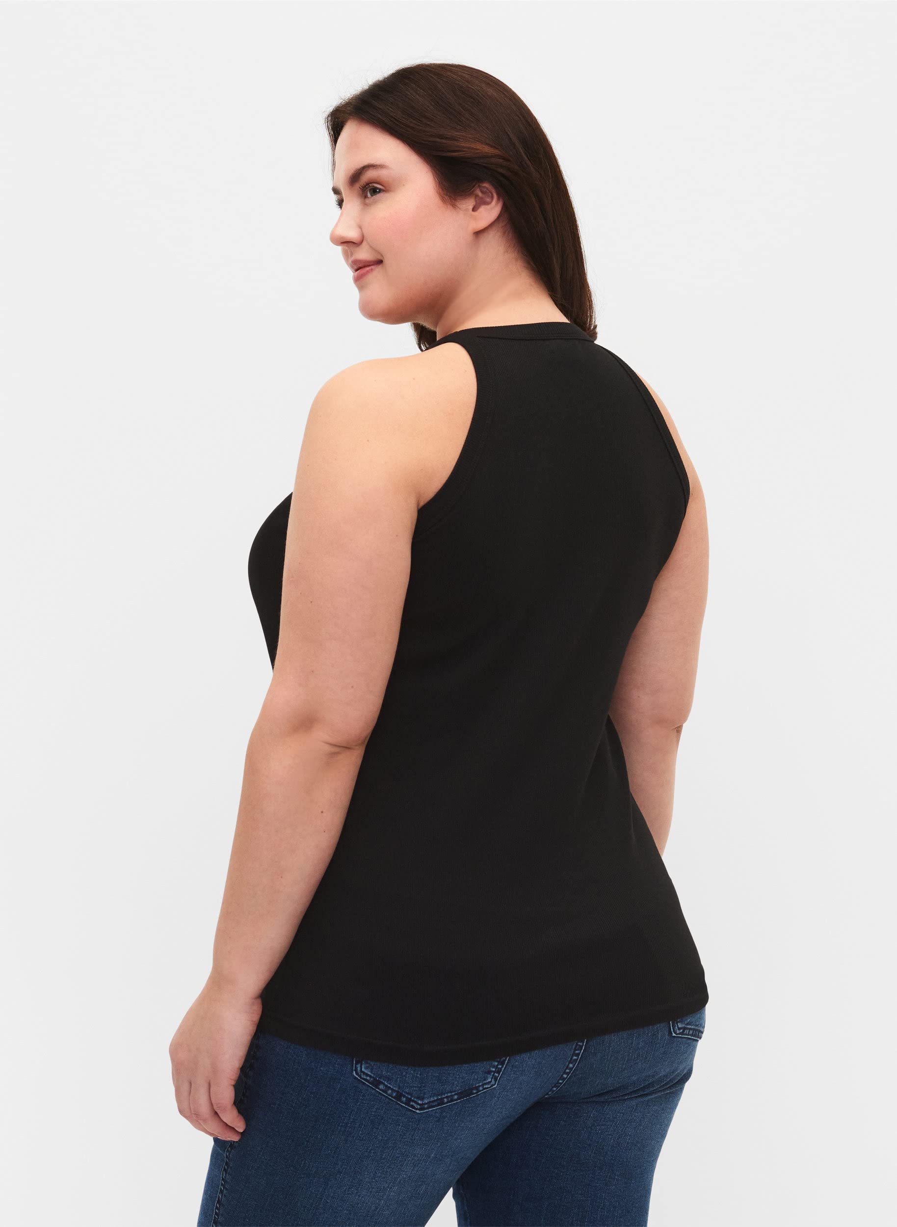 Zizzi Ripp Tanktop Baumwolle Top Große Größen