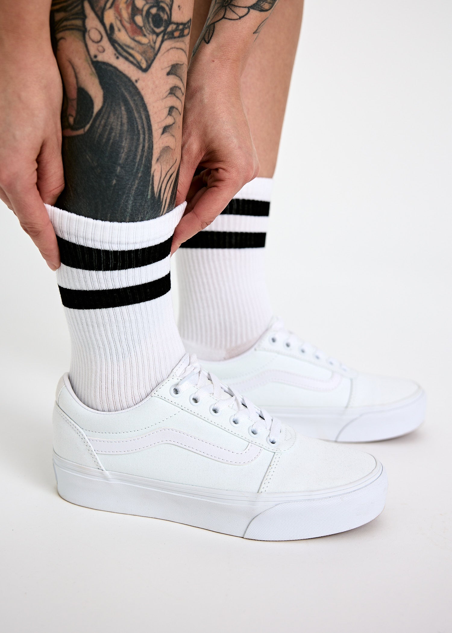 Wijld Woodsocks Tennissocken White Black Lyocell