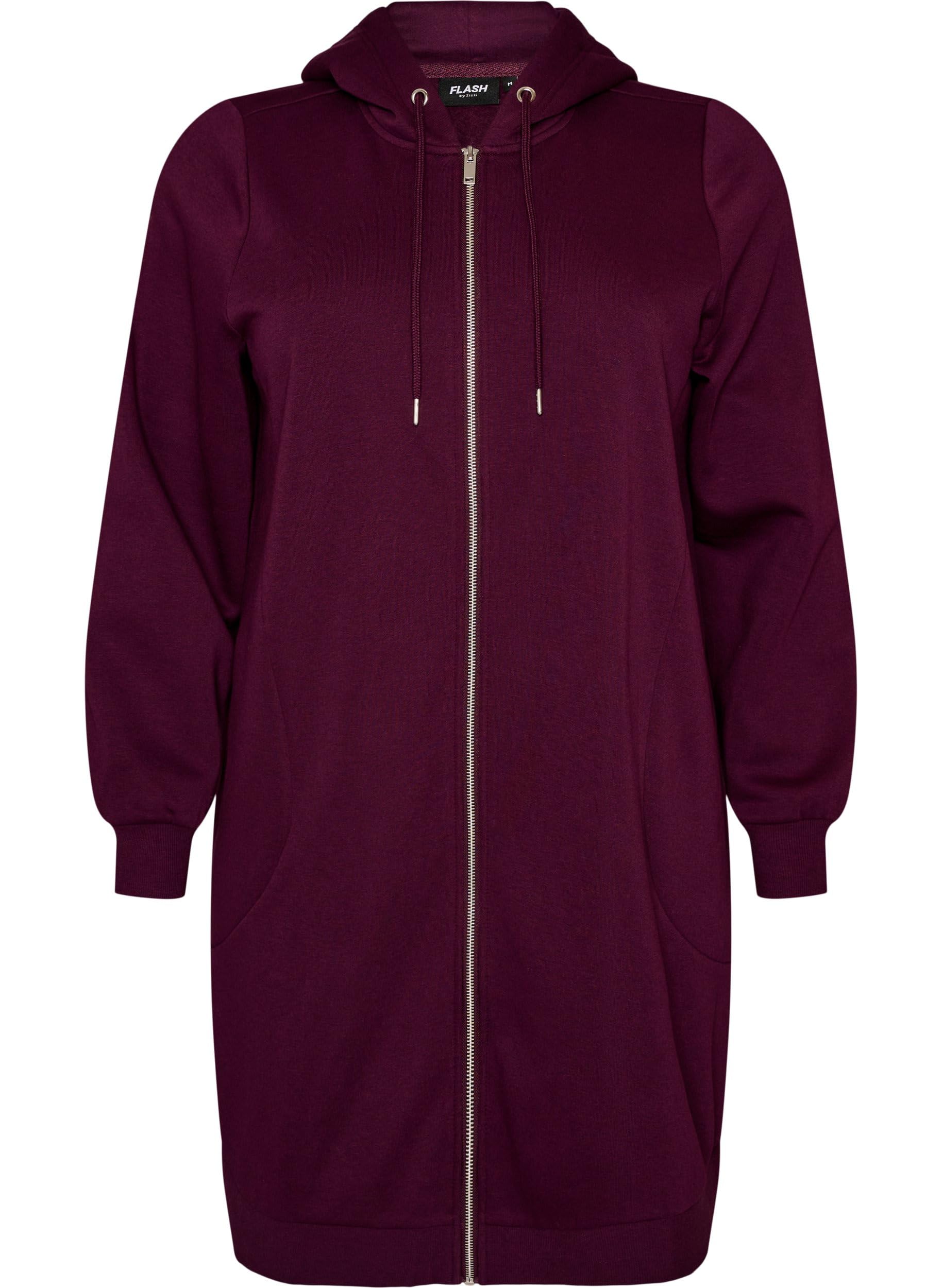 Zizzi Jackets Langer Hoodie mit Reißverschluss Größe 46-48