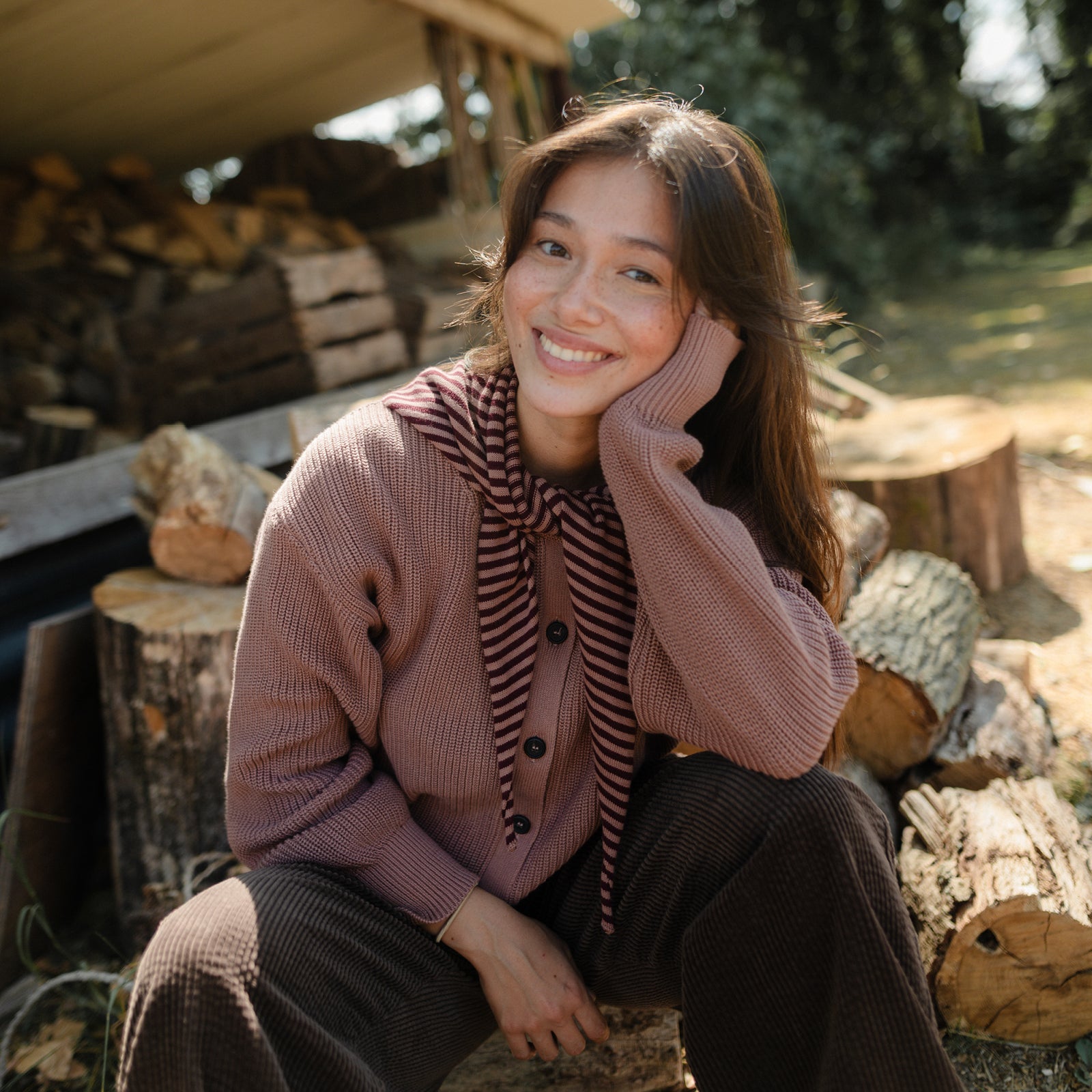 Nordlicht Romy Strickjacke Altrosa Baumwolle