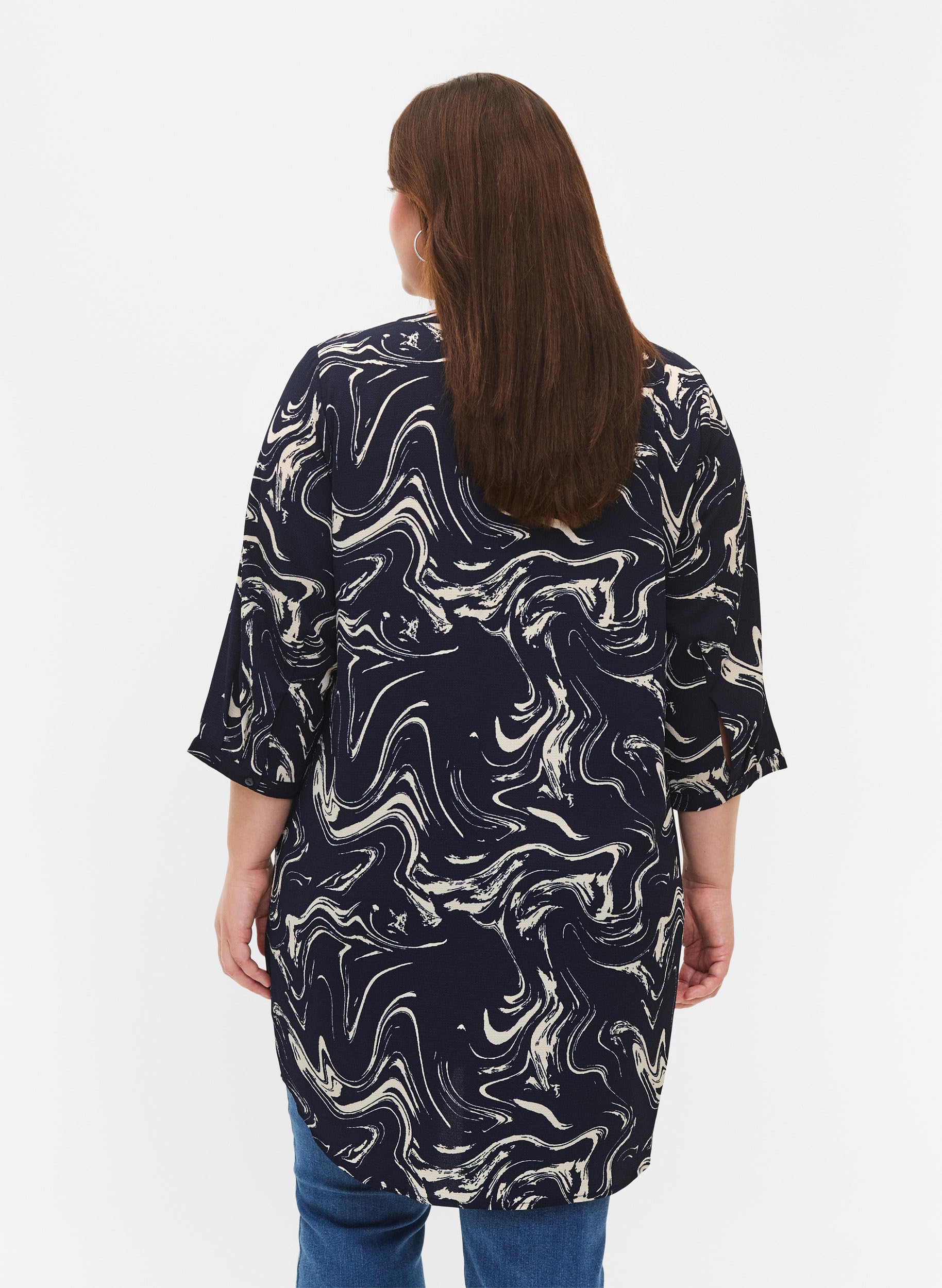 Zizzi T-Shirts Tunika Print 3/4 Ärmel Tunika