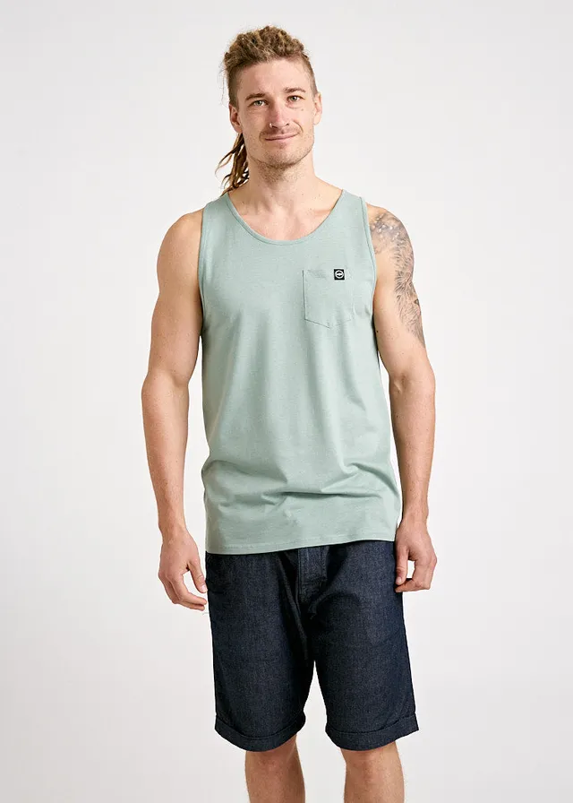 Wijld Tank Top Herren Green Bay Grün Brusttasche