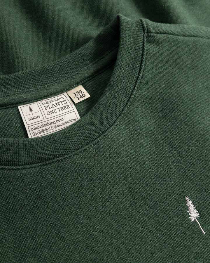 NIKIN TreeSweater Kids Pullover Olive Mel Bio-Baumwolle