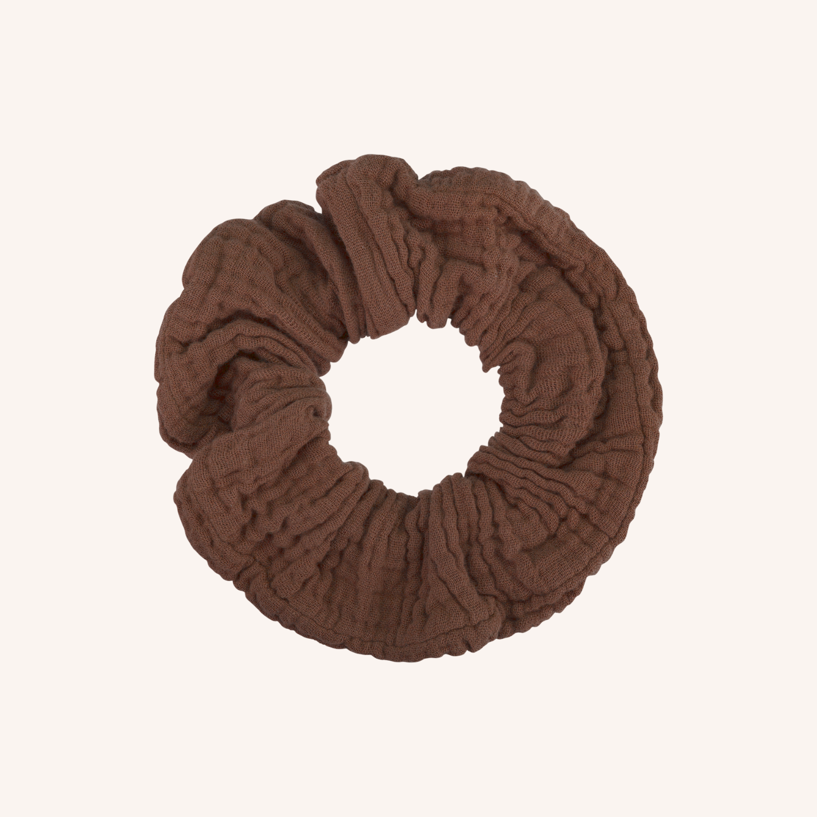 Nordlicht Musselin Scrunchie Braun Bio-Baumwolle Zero Waste