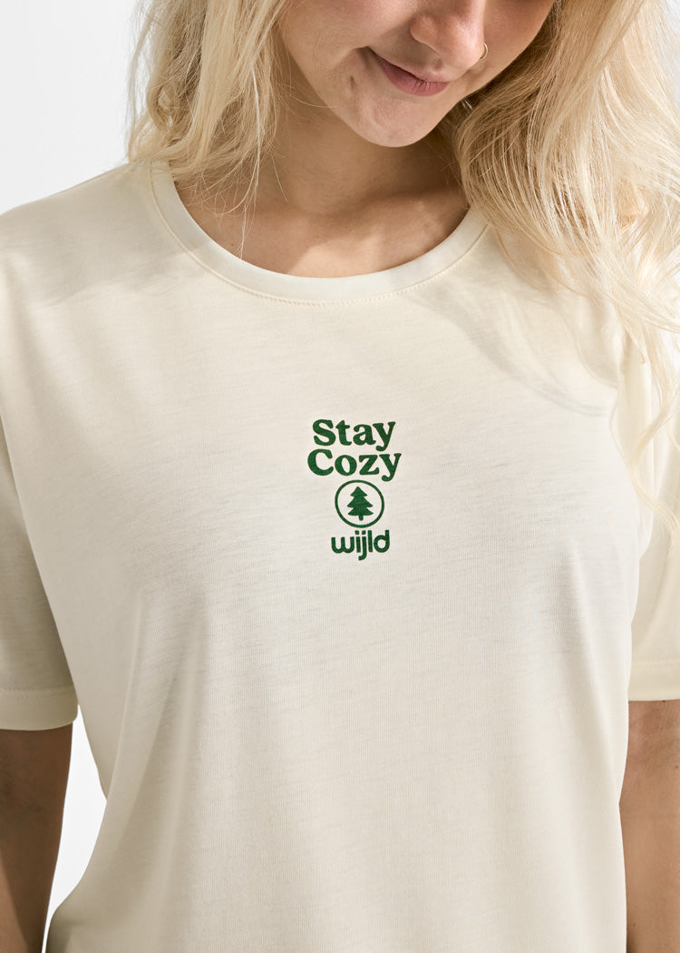 Wijld Tilda Cozy Cocoa Club Damen T-Shirt Lyocell