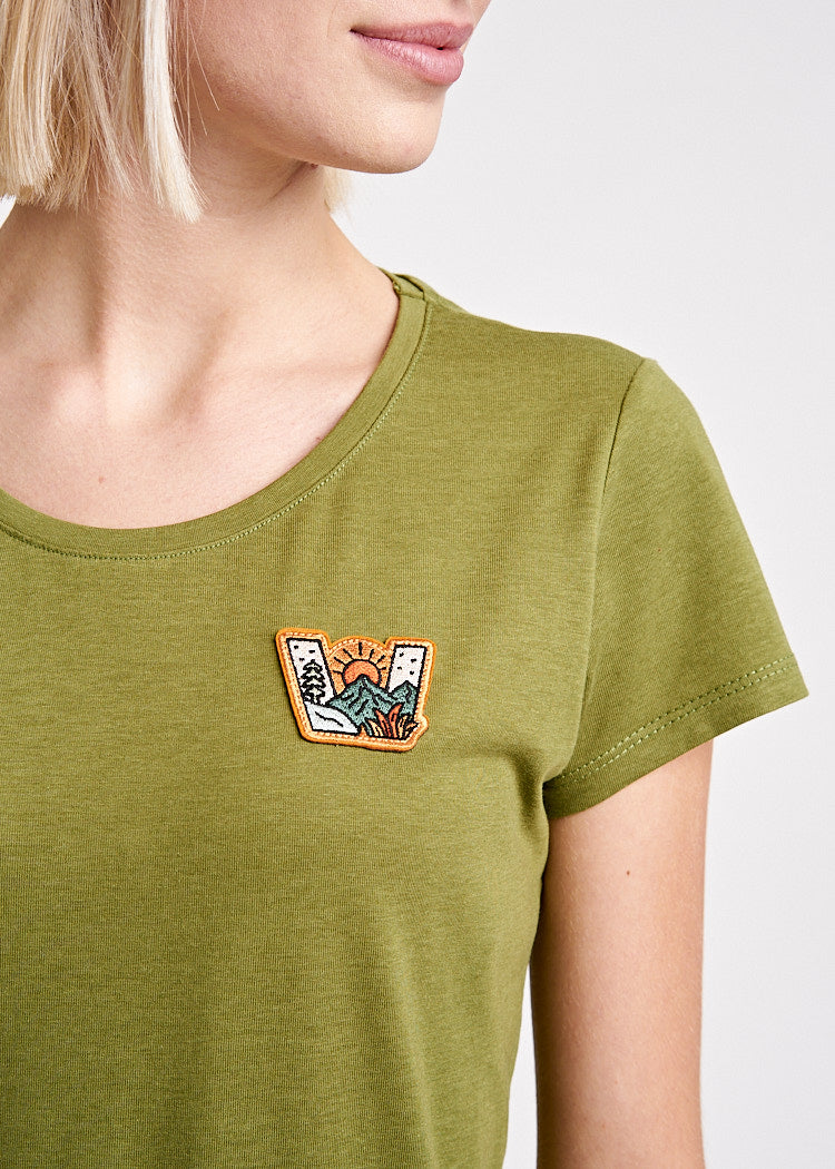 Wijld Woodshirt Sarah Damen T-Shirt Olive Branch Slim