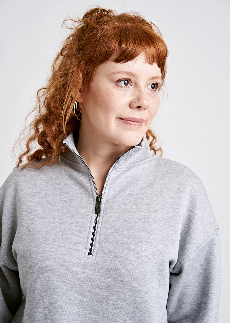 Wijld Sweater Gray Melange Pullover Grau Troyer