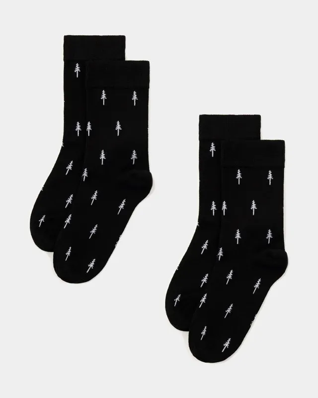 NIKIN TreeSocks Allover Socken Schwarz 2er Bundle 36-40