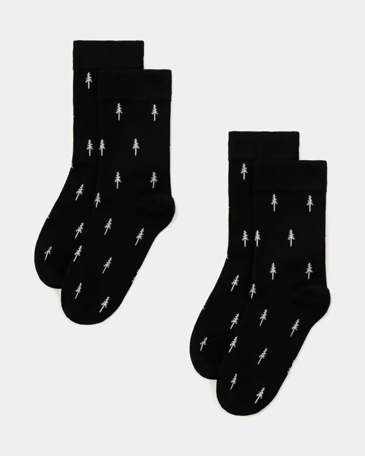 NIKIN TreeSocks Allover Socken Schwarz 2er Bundle 36-40