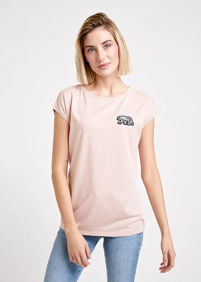 Wijld Elena Walking Bear Damen T-Shirt Slim Smoked Rose