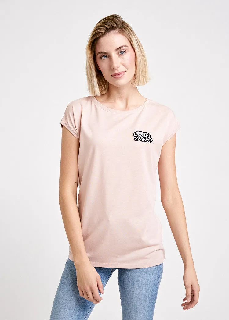 Wijld Elena Walking Bear Damen T-Shirt Slim Smoked Rose