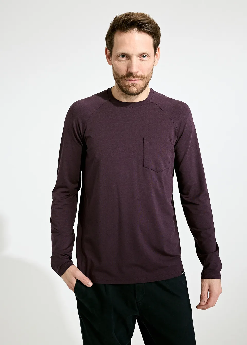 Wijld Hans Herren Langarmshirt Plum Perfect atmungsaktiv
