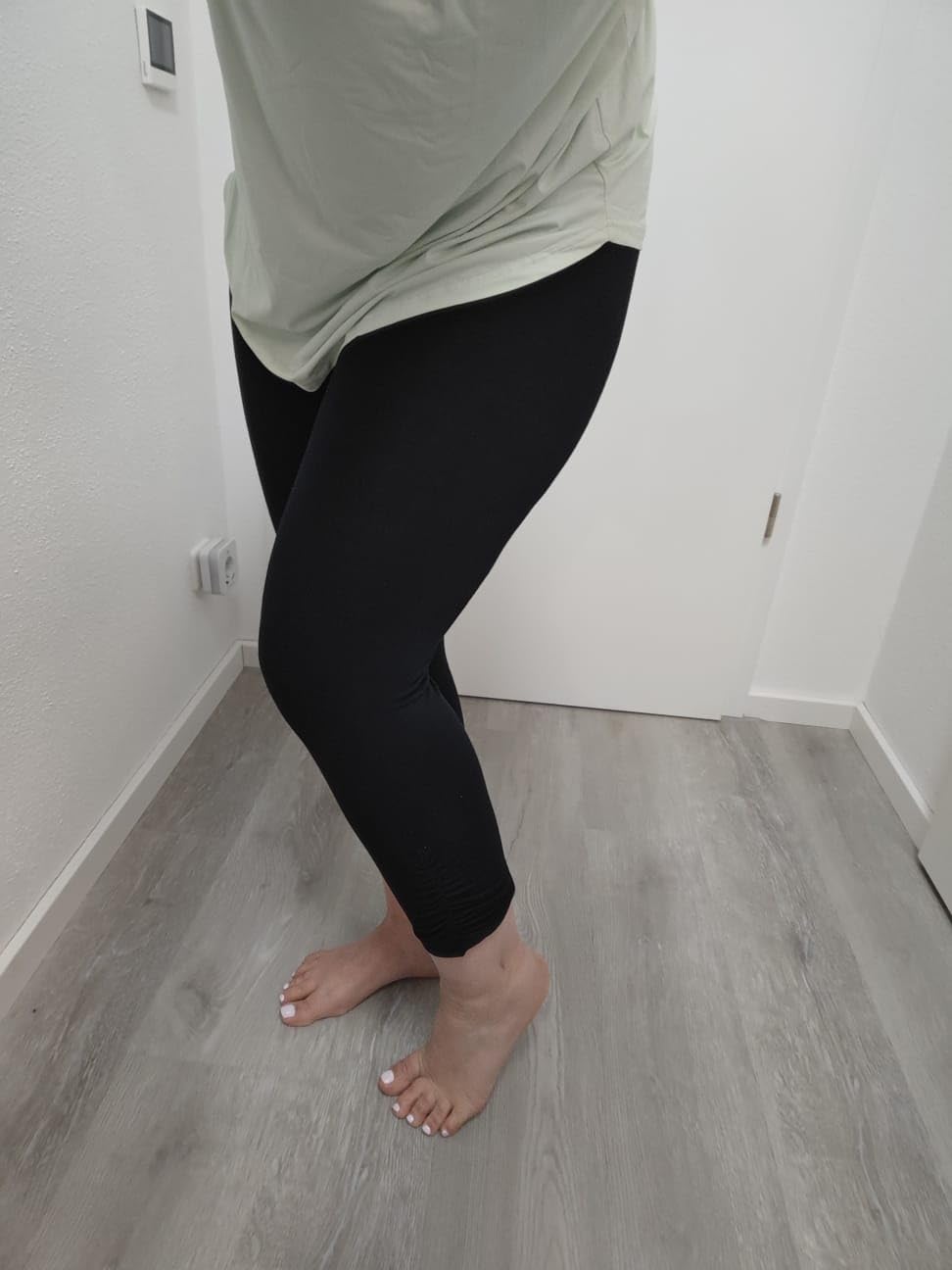 Zizzi 3/4 Leggings Viskose Stretch Rüsche Gr 46-48