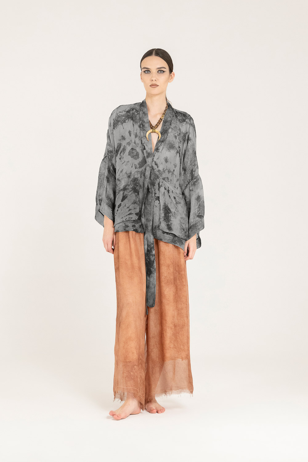 Sanctamuerte Maglieria Cardigan Kimono Viskose-Seide