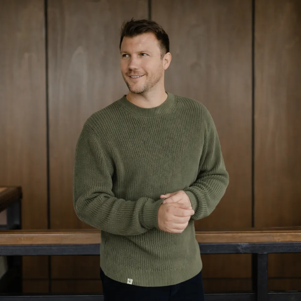 NORDLICHT Ole Grobstrick Sweater Pullover Grün