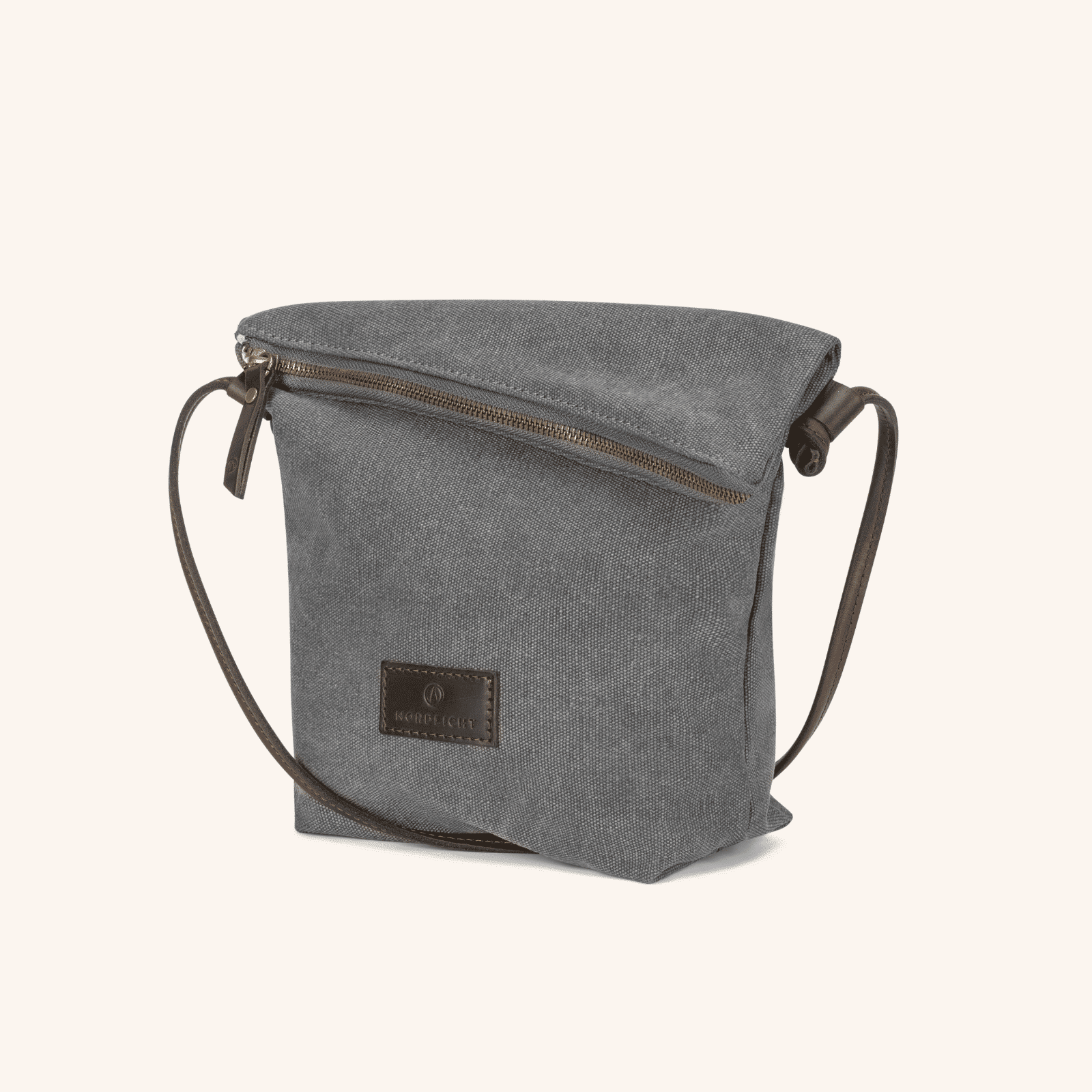 Nordlicht Smilla XS Umhängetasche Grau Leder Canvas