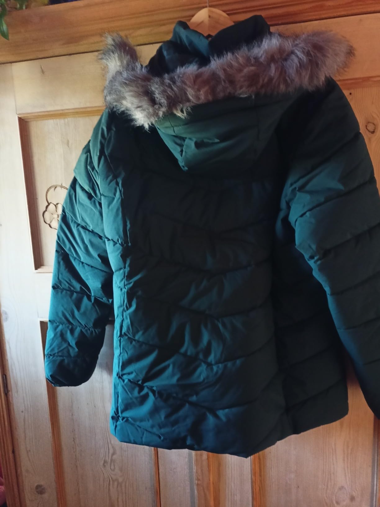 Zizzi Steppjacke Kapuze Fellkragen Schwarz Damen