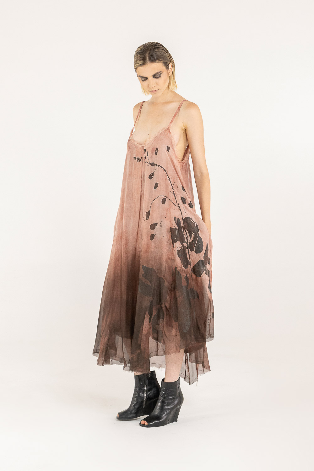 Sanctamuerte Abiti Sottoveste Kleid Viskose Blumen