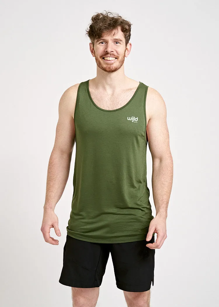 Wijld Sport Tank Top Herren Olive Atmungsaktiv