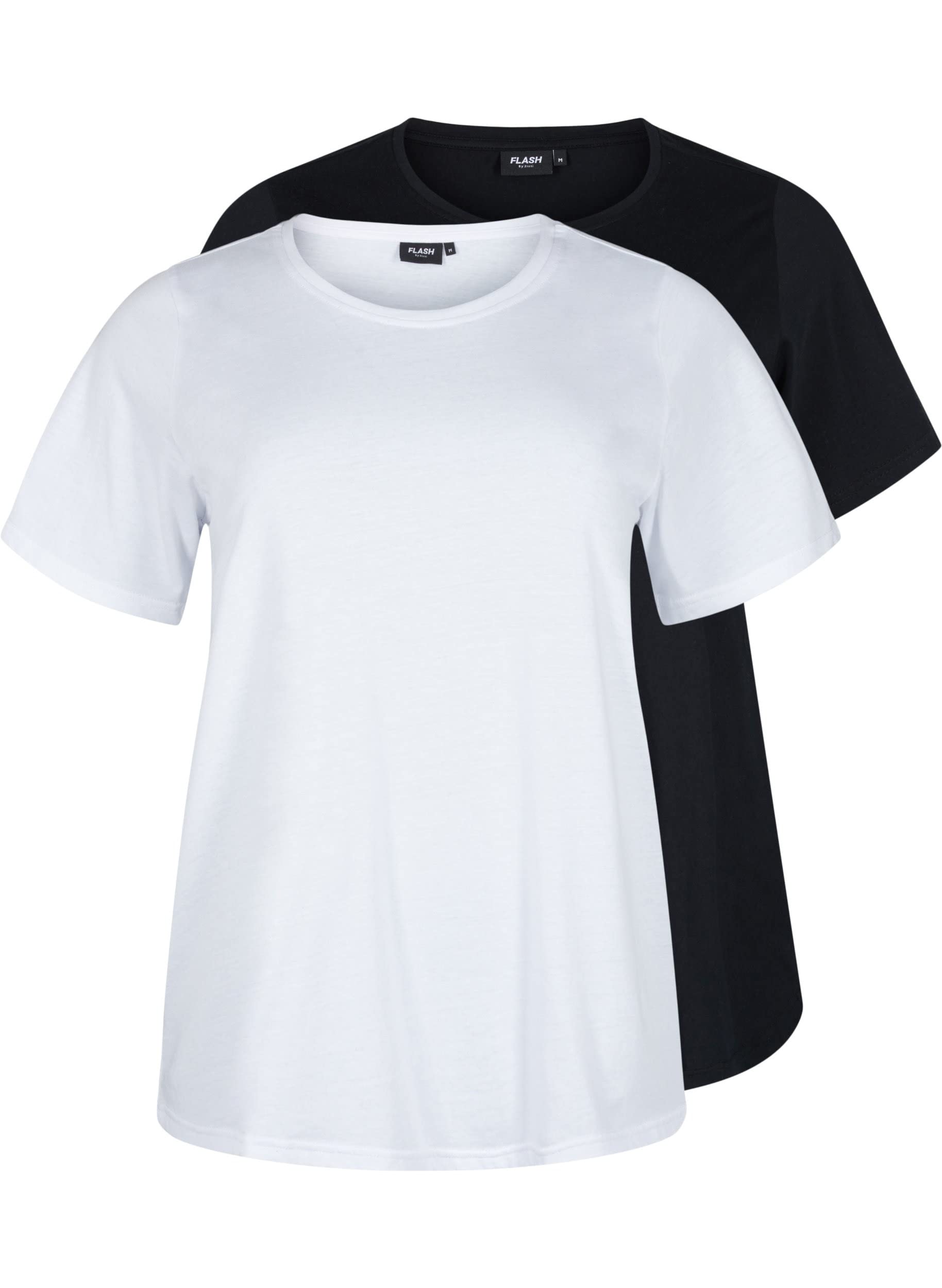 Flash by Zizzi T-Shirt 2er-Pack Rundhals Kurzarm Baumwolle