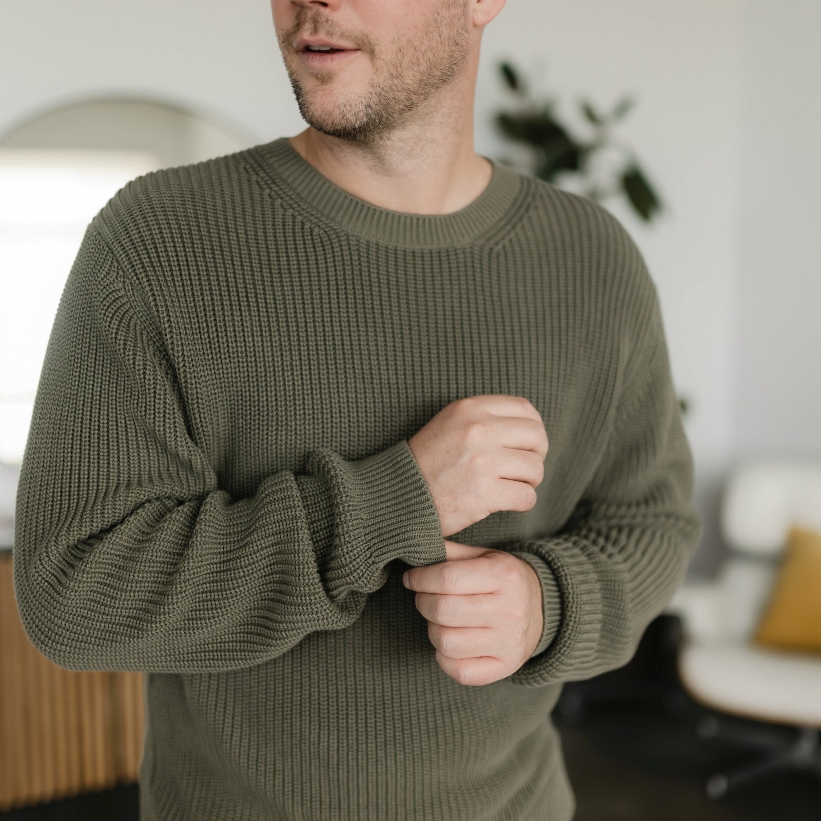 NORDLICHT Ole Grobstrick Sweater Pullover Grün