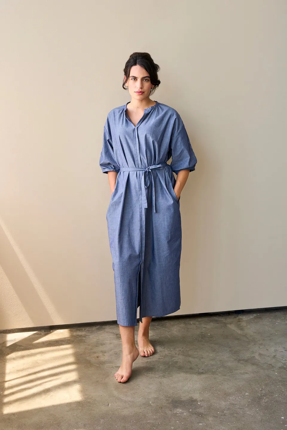 Christiane Strobel PIPPA Kleid Blau Bio-Baumwolle Chambray