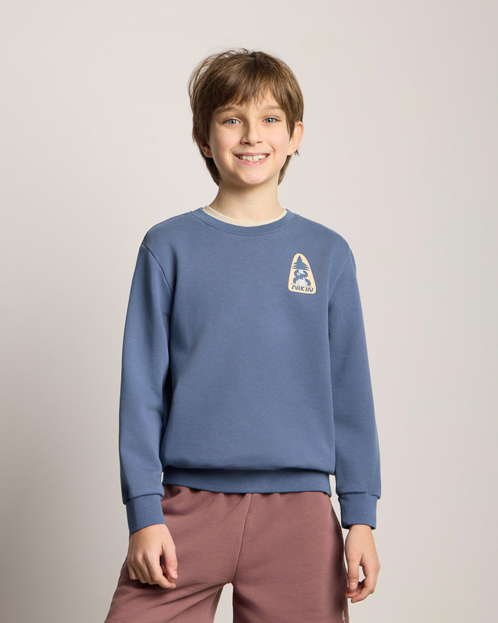 NIKIN TreeSweater Anniversary Kids Pullover Slate Blue Bio-Baumwolle