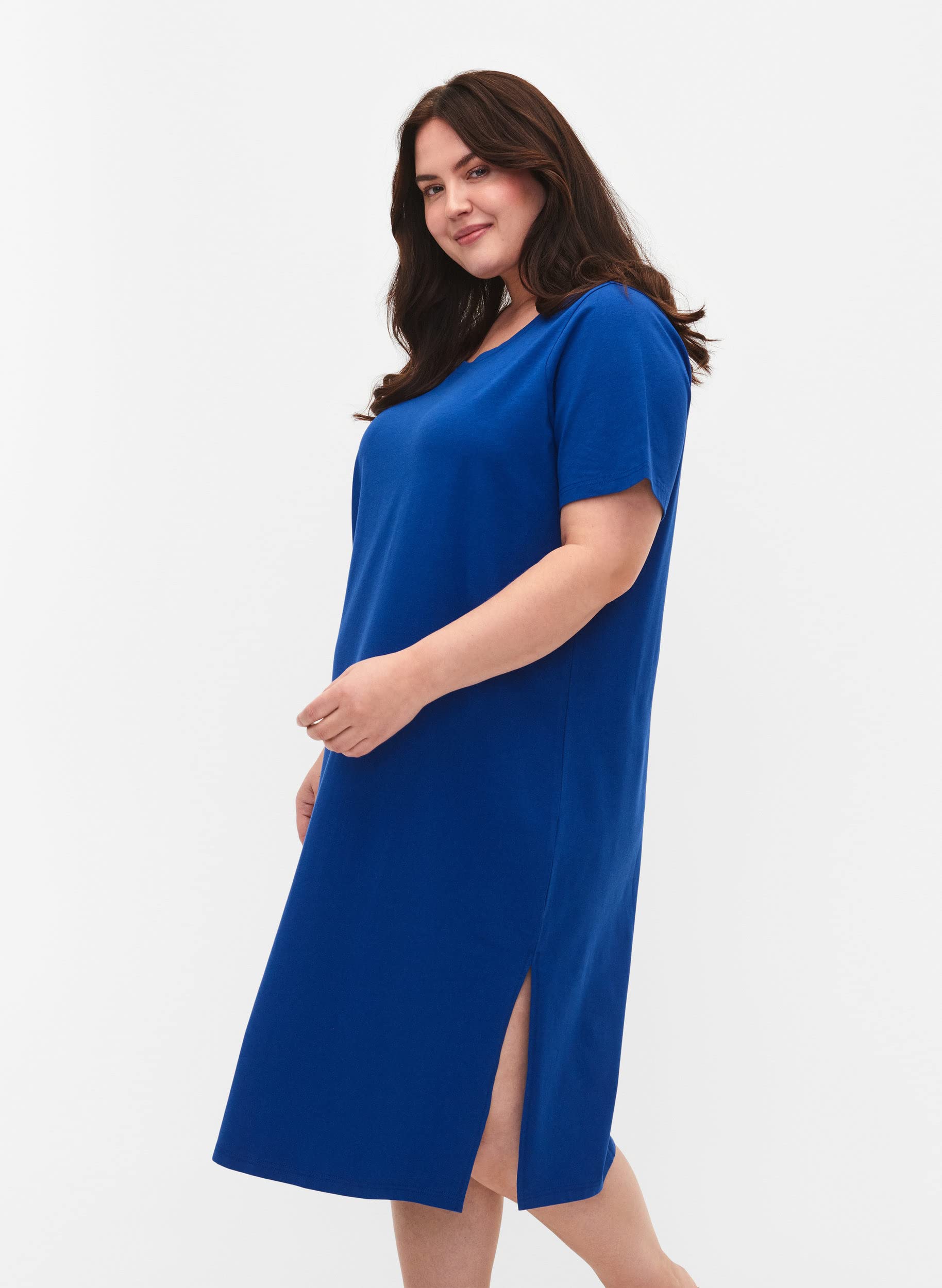 Zizzi Dresses Kleid Baumwolle kurze Ärmel Große Größen