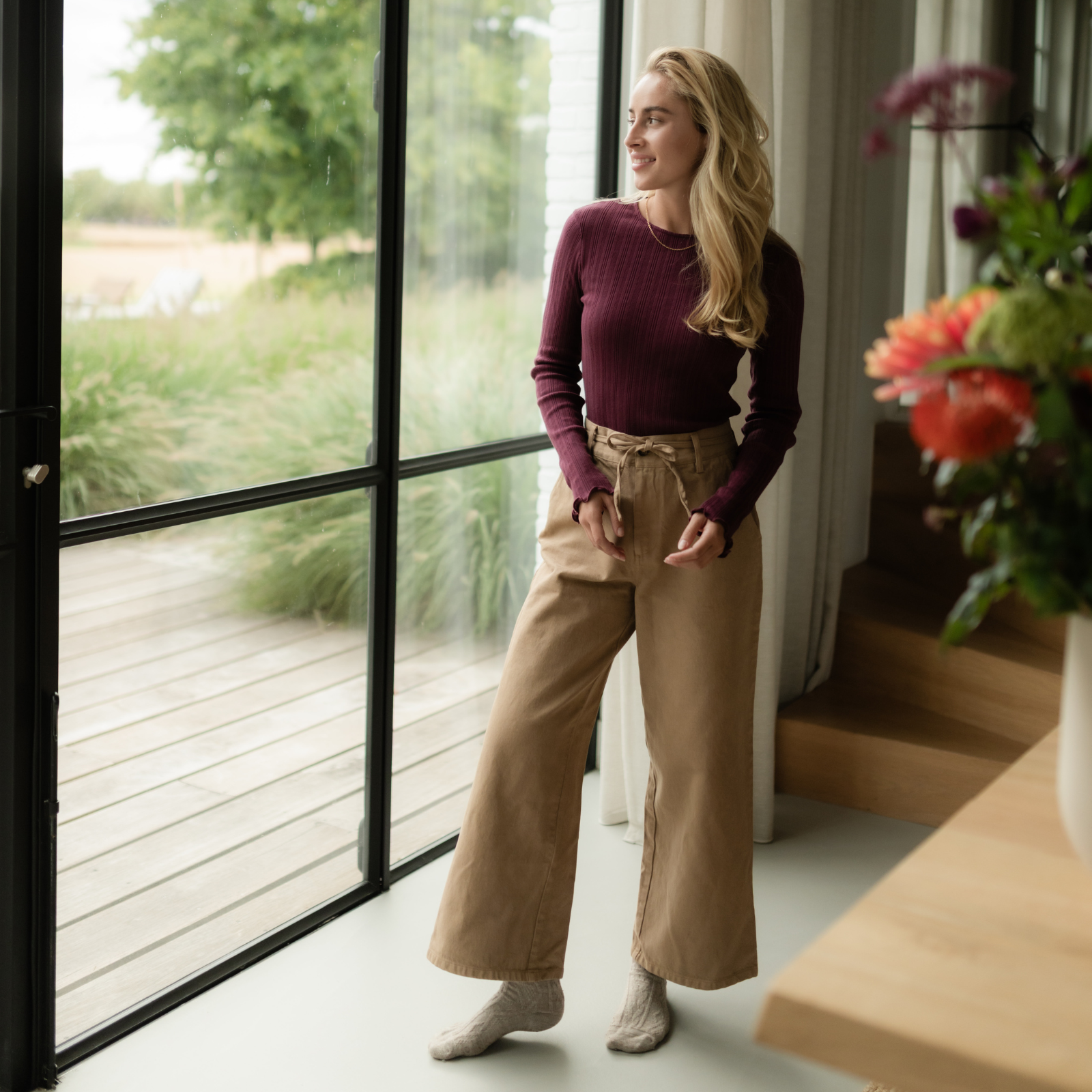 NORDLICHT Maja Langarmshirt Cherry Bio-Baumwolle