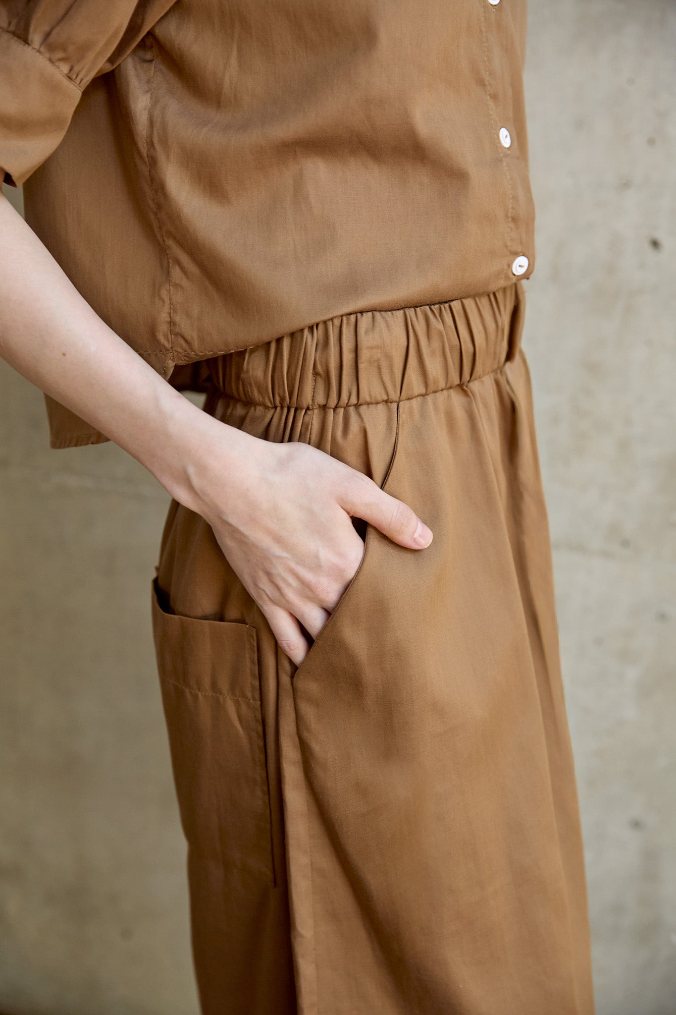 Christiane Strobel KATIE Midirock Camel Lyocell-Baumwolle