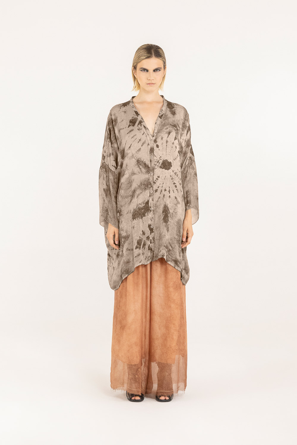 Sanctamuerte Maglieria Cardigan Over Strickjacke Tie-Dye