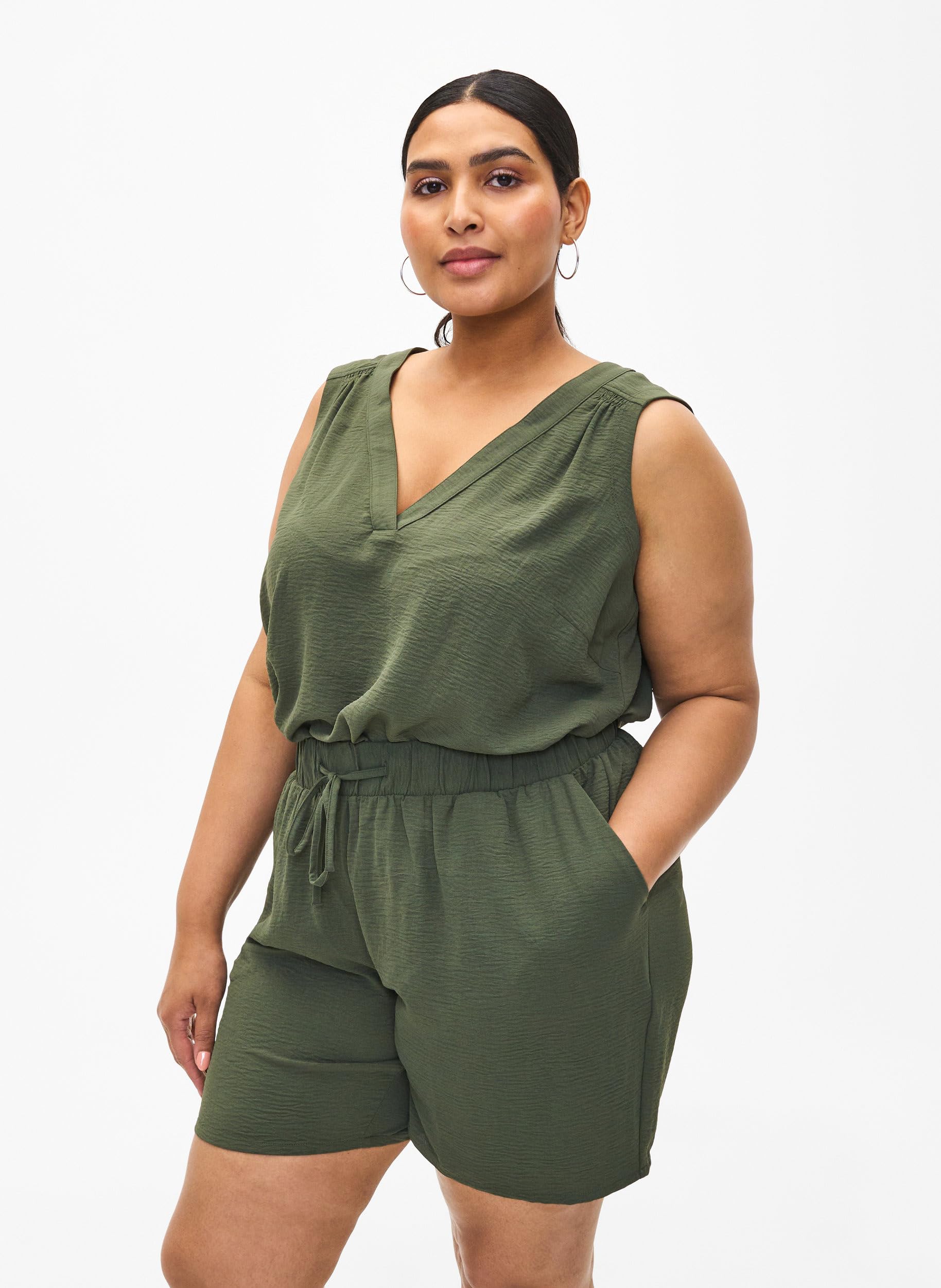 Zizzi Shorts Kurze Hose Große Größen 42-60 Kordelzug