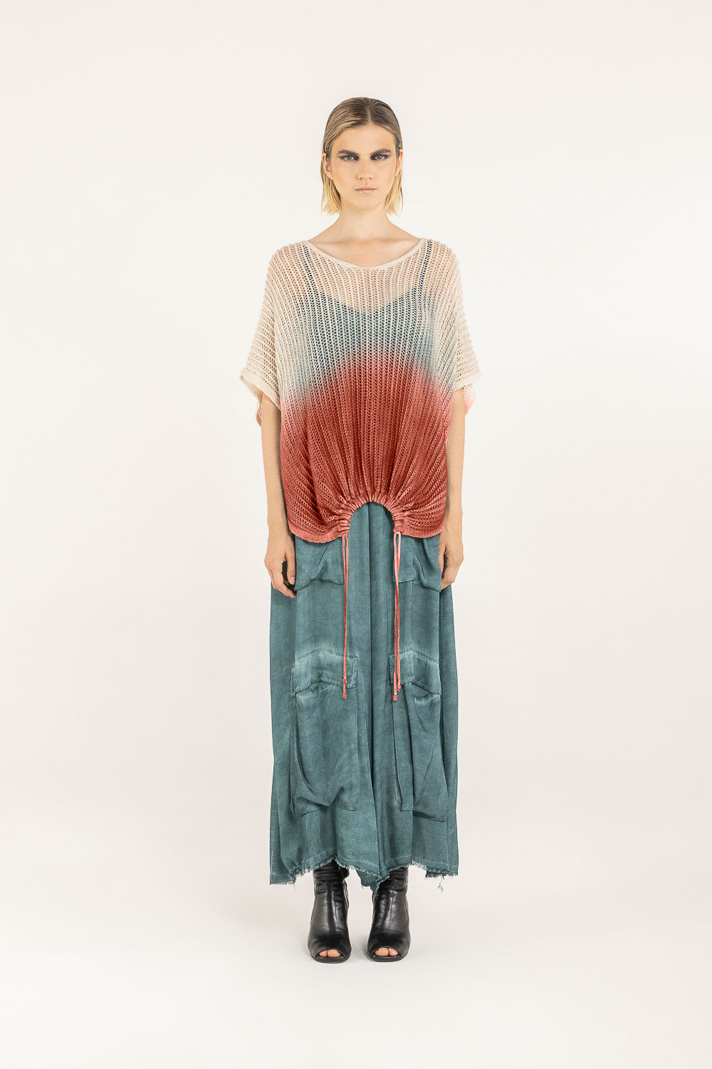 Sanctamuerte Maglieria Netz Pullover V-Ausschnitt