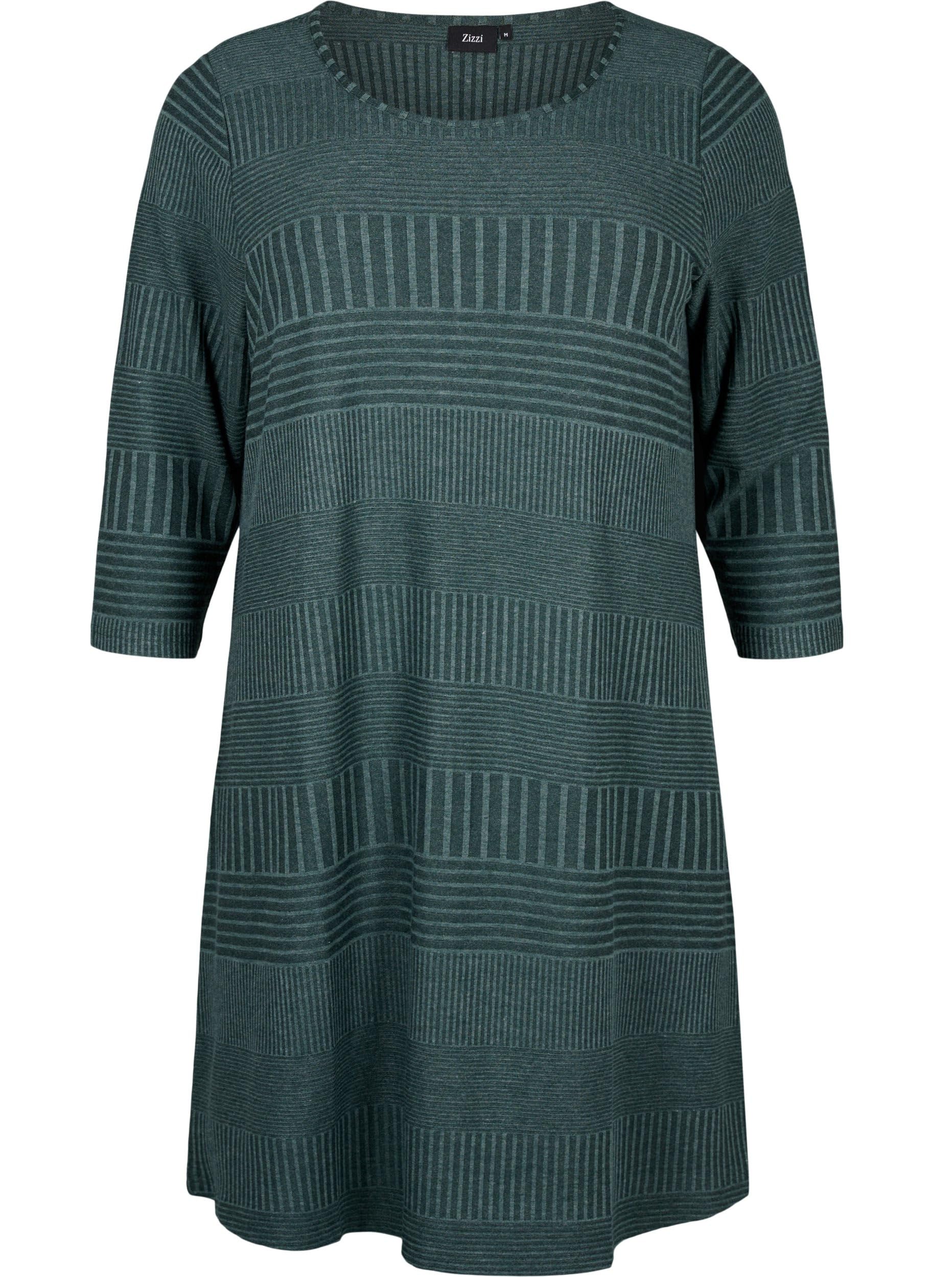 Zizzi Kleid 3/4-Arm Streifen große Größen 42-60
