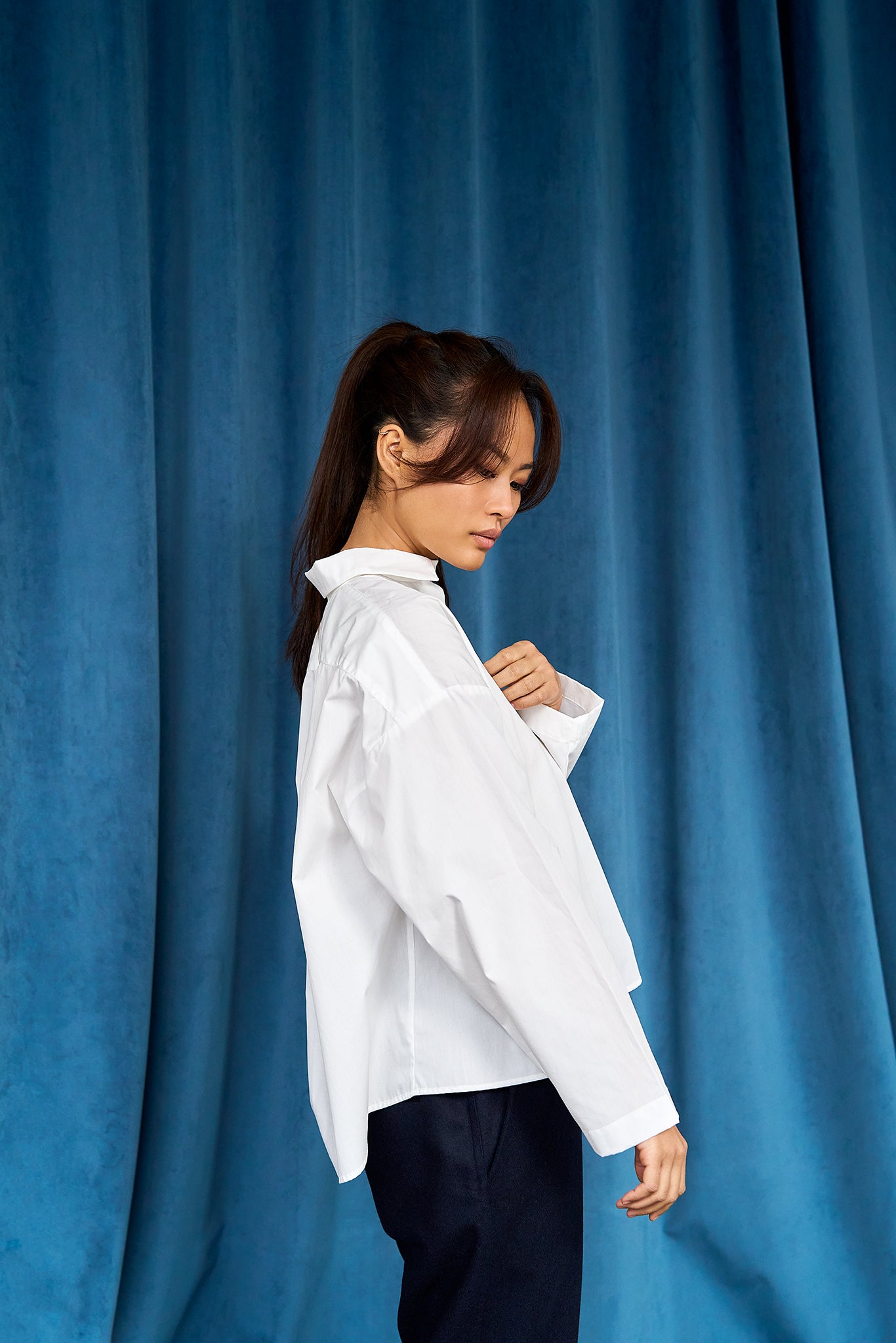 Christiane Strobel ROSA Hemdbluse Weiss Bio-Baumwolle Gr. M