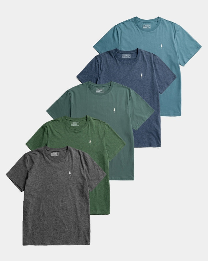 NIKIN TreeShirt 5-Pack Herren T-Shirt Bio-Baumwolle Set