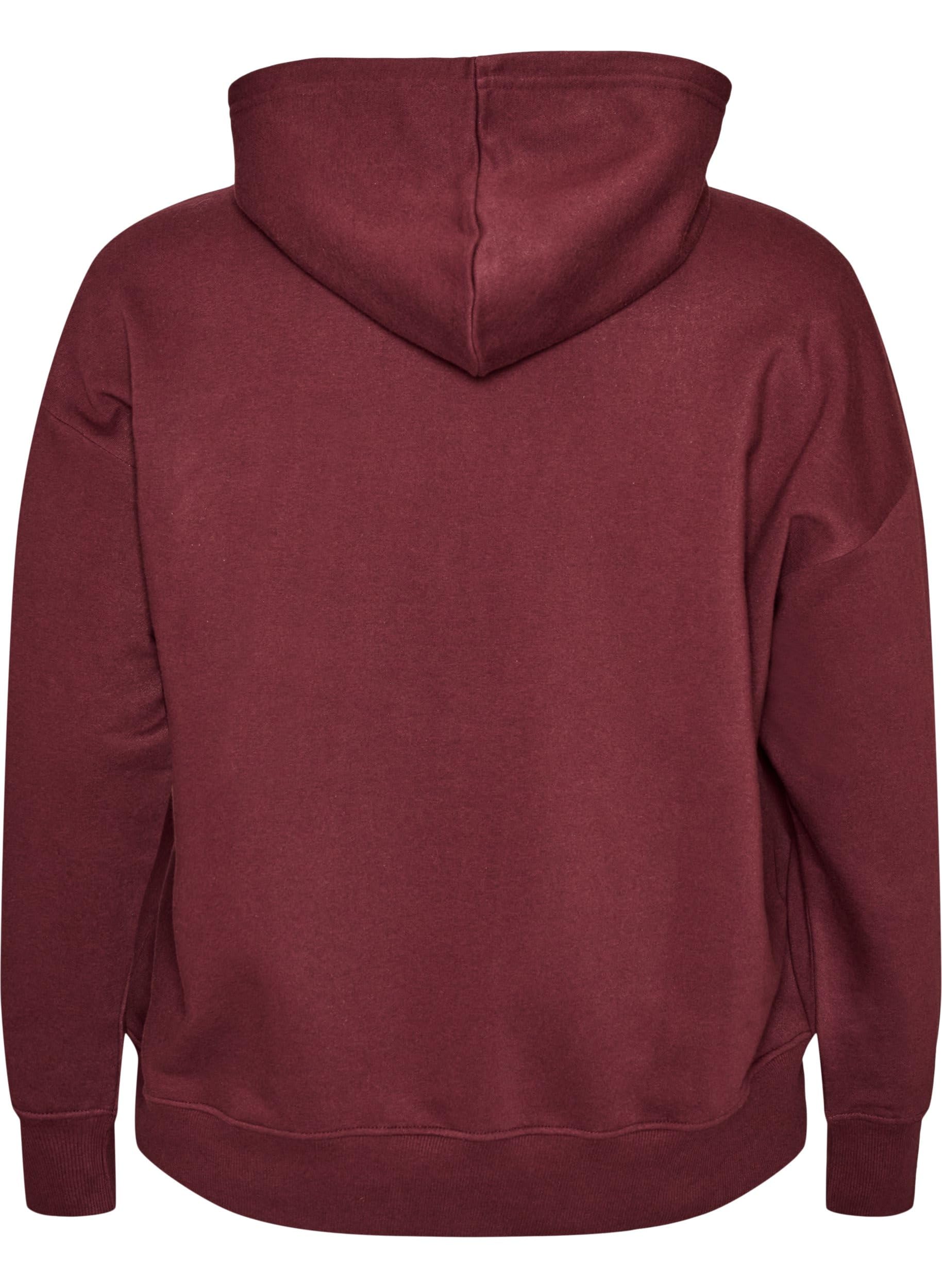 Zizzi Active Hoodie Baumwolle Raglan Kapuze Große Größen